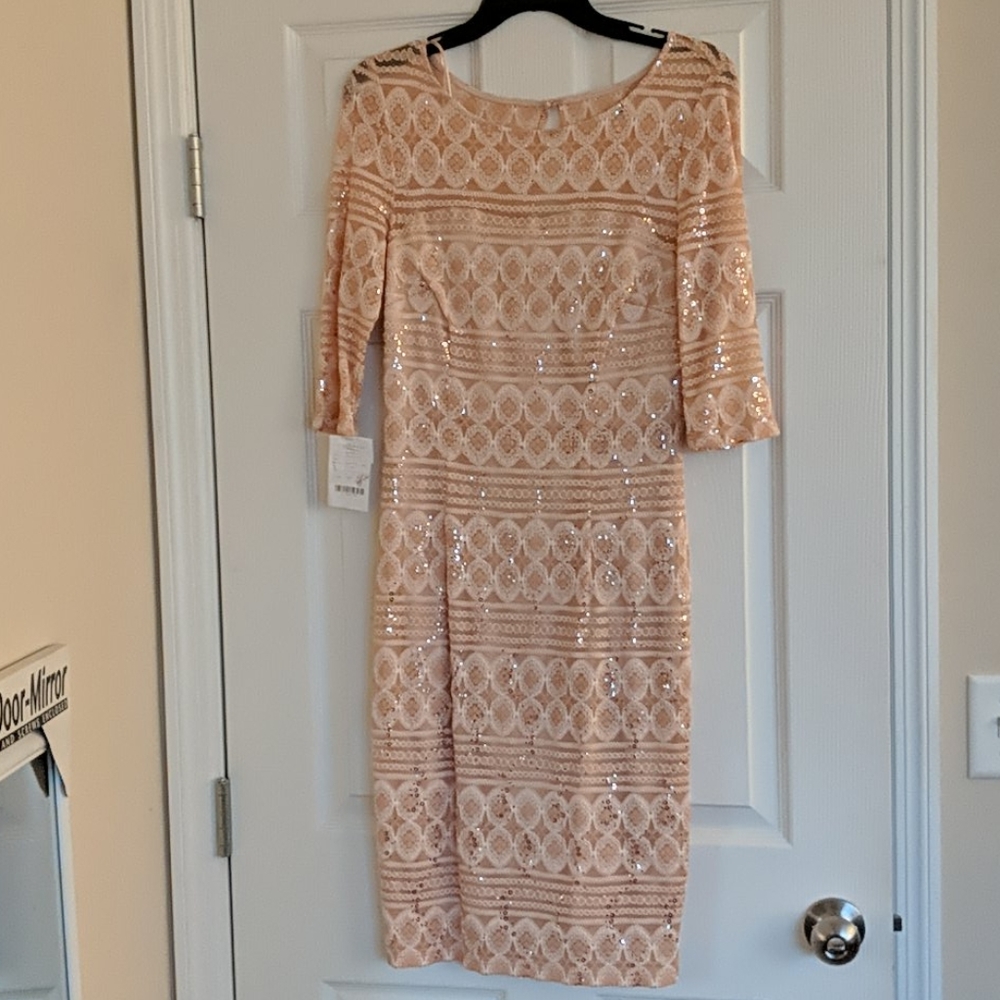 Jax peach & cream shimmer dress